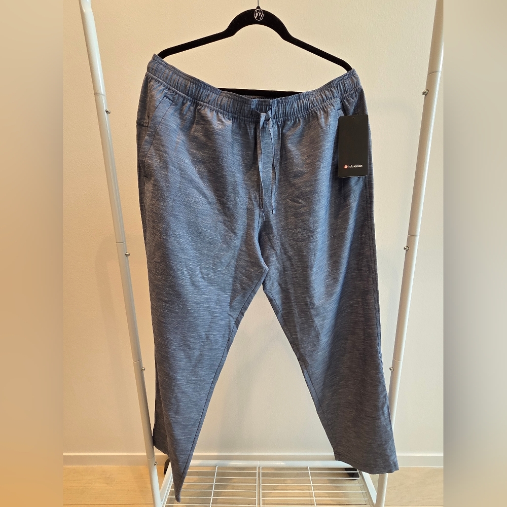 NWT Lululemon "Lululinen" Heathered Blue Men's Pants